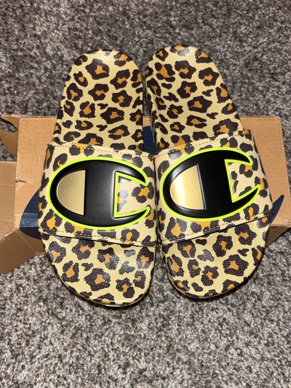 Champion Leopard Print Slides